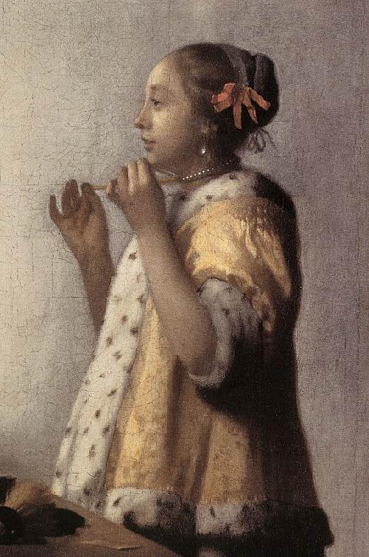 VERMEER VAN DELFT, Jan Woman with a Pearl Necklace (detail)  gff Sweden oil painting art